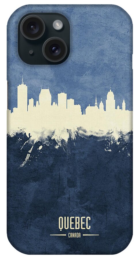 Quebec iPhone Case featuring the digital art Quebec Canada Skyline #20 by Michael Tompsett