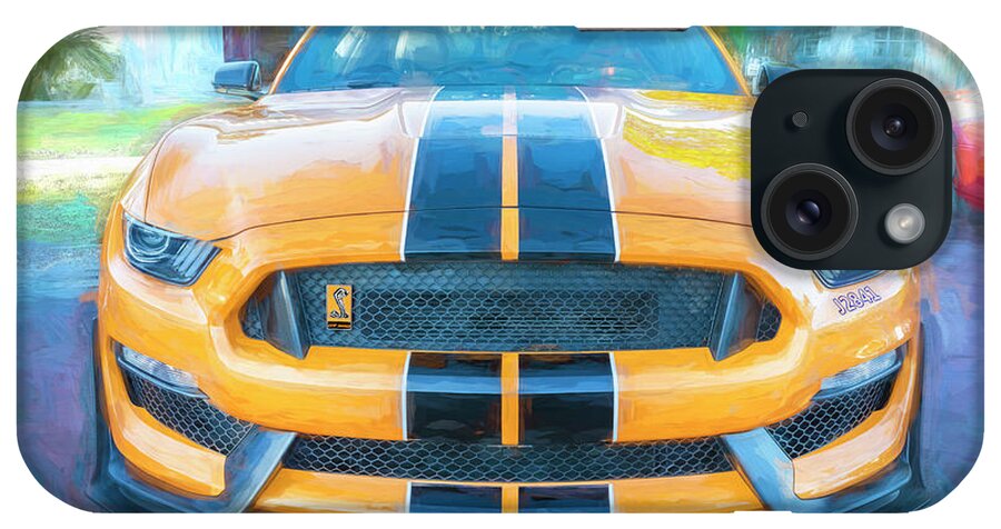 2023 Twister Orange Ford Shelby Mustang Gt350 iPhone Case featuring the photograph 2023 Twister Orange Ford Shelby Mustang GT350 X106 by Rich Franco