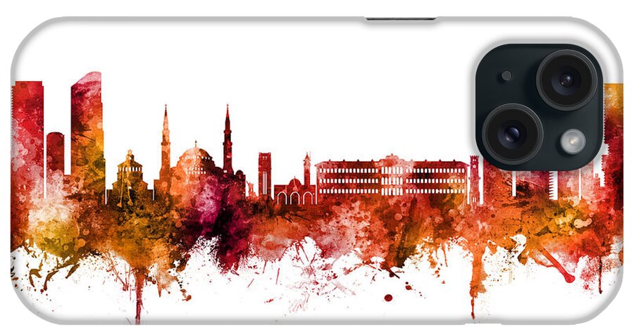 Beirut iPhone Case featuring the digital art Beirut Lebanon Skyline #21 by Michael Tompsett