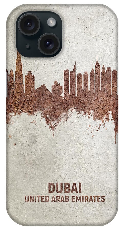 Dubai iPhone Case featuring the digital art Dubai Skyline #21 by Michael Tompsett