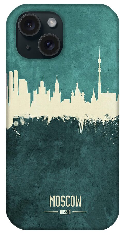 Moscow iPhone Case featuring the digital art Moscow Russia Skyline #21 by Michael Tompsett