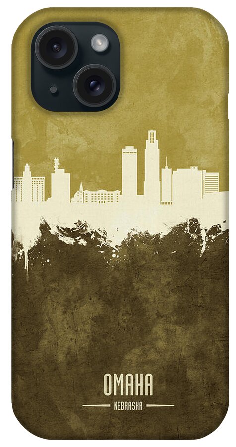 Omaha iPhone Case featuring the digital art Omaha Nebraska Skyline #21 by Michael Tompsett