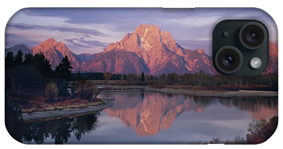 Inspirational iPhone Case featuring the photograph Oxbow Bend at Sunrise, Wyoming by Bonnie Colgan
