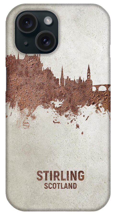Stirling iPhone Case featuring the digital art Stirling Scotland Skyline #22 by Michael Tompsett