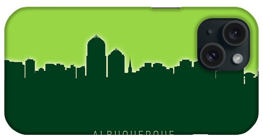 Albuquerque iPhone Case featuring the digital art Albuquerque New Mexico Skyline #23 by Michael Tompsett