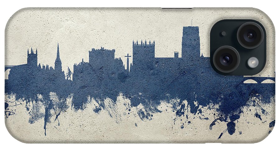 Durham iPhone Case featuring the digital art Durham England Skyline Cityscape #23 by Michael Tompsett