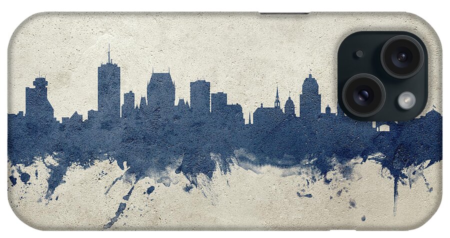 Quebec iPhone Case featuring the digital art Quebec Canada Skyline #23 by Michael Tompsett