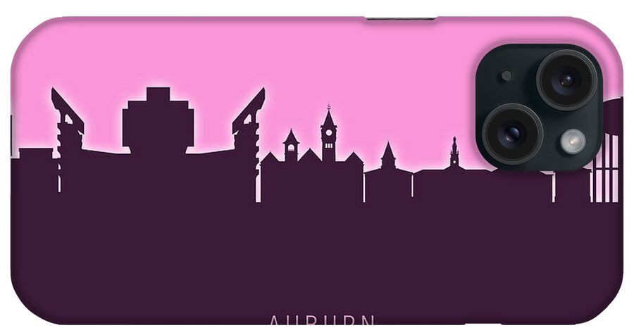 Auburn iPhone Case featuring the digital art Auburn Alabama Skyline #25 by Michael Tompsett