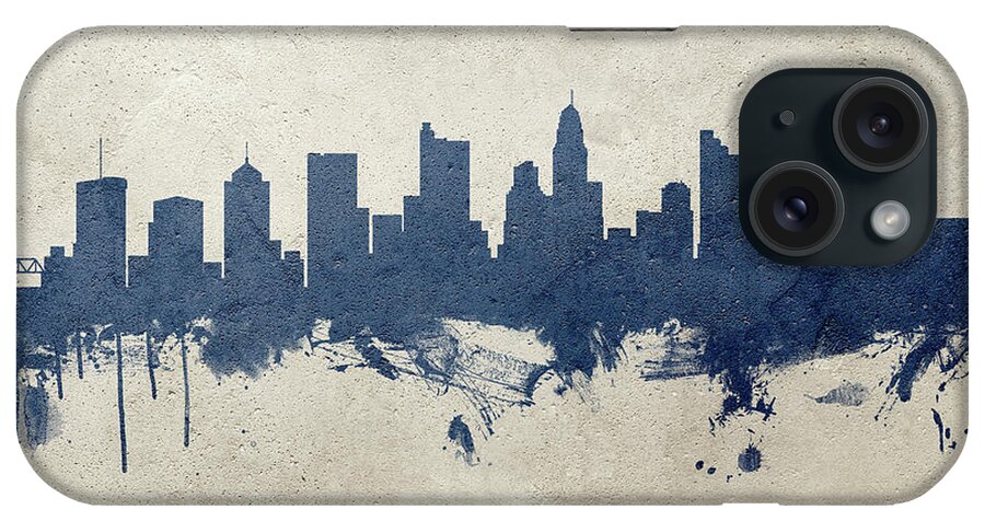 Columbus iPhone Case featuring the digital art Columbus Ohio Skyline #26 by Michael Tompsett