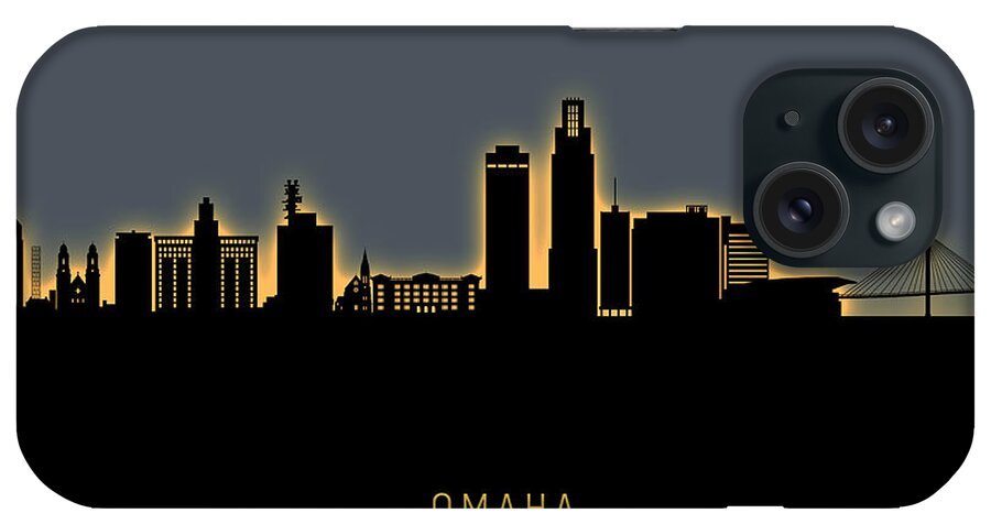 Omaha iPhone Case featuring the digital art Omaha Nebraska Skyline #27 by Michael Tompsett