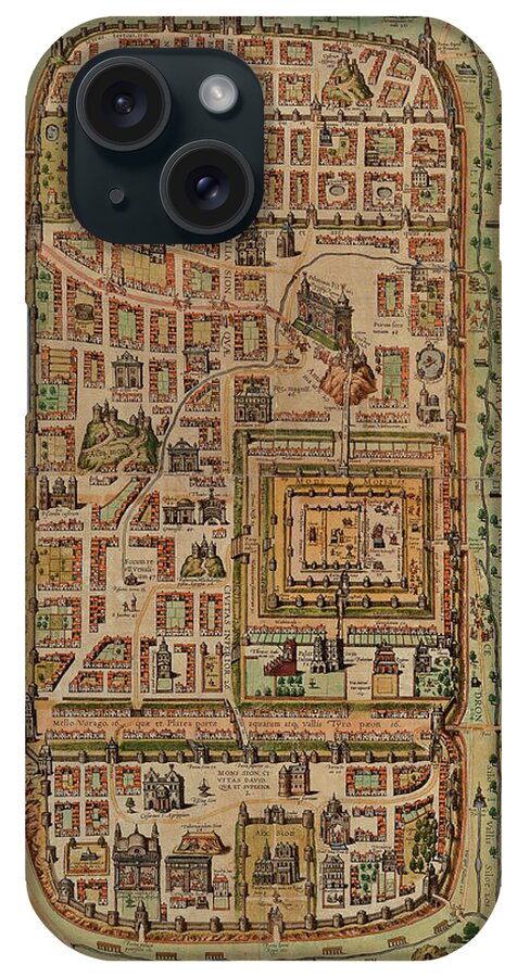 Jerusalem iPhone Case featuring the drawing Antique Map of Jerusalem #29 by Vintage Maps