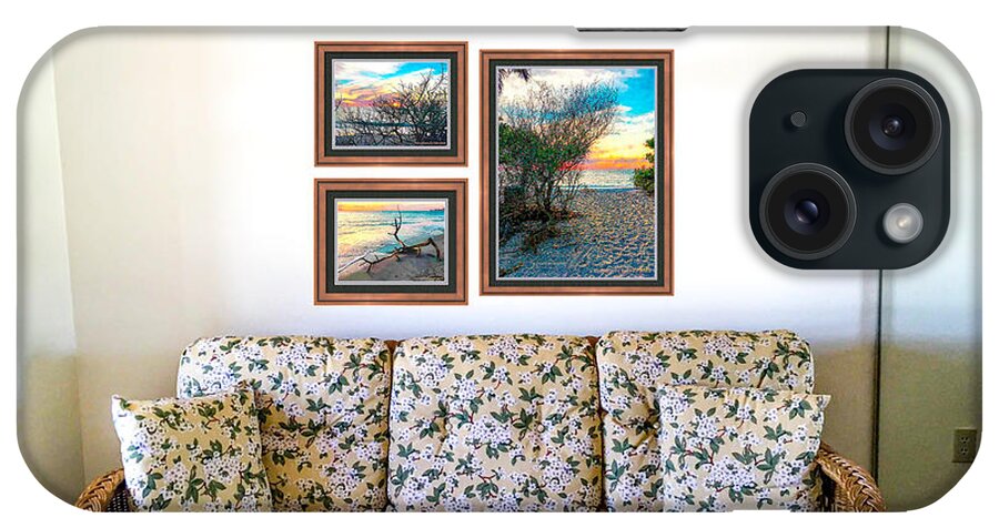 Framed Examples iPhone Case featuring the photograph 2x1 Brown Frame Lav Matte by Susan Molnar