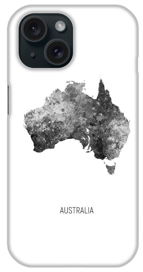 Australia iPhone Case featuring the digital art Australia Watercolor Map #3 by Michael Tompsett