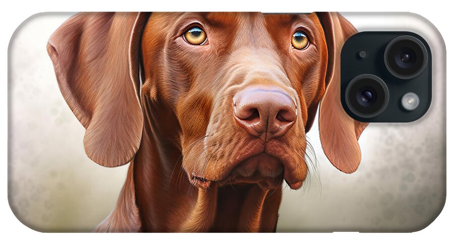 Dog iPhone Case featuring the painting Dog Portrait #3 by N Akkash