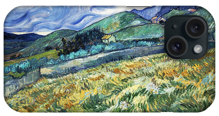 European iPhone Case featuring the painting Landscape from Saint-Remy #14 by Vincent van Gogh