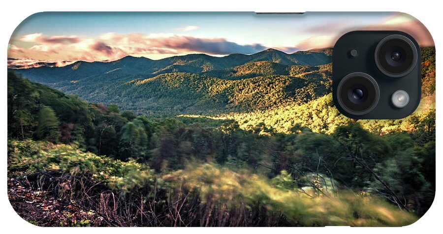 Hill iPhone Case featuring the photograph Morning Sunrise Ove Blue Ridge Parkway Mountains #3 by Alex Grichenko