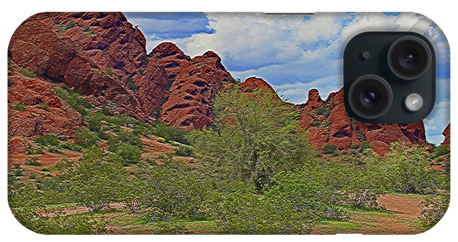 Papago Park Phoenix Arizona iPhone Case featuring the digital art Papago Park Phoenix Arizona #3 by Tom Janca