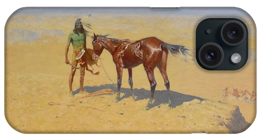 Frederic Remington iPhone Case featuring the painting Ridden Down by Frederic Remington by Mango Art