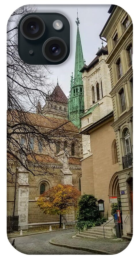 Saint-pierre iPhone Case featuring the photograph Saint-Pierre cathedral in Geneva, Switzerland #3 by Elenarts - Elena Duvernay photo