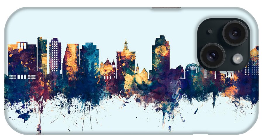 San Jose iPhone Case featuring the digital art San Jose California Skyline #3 by Michael Tompsett