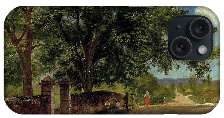 Landscape iPhone Case featuring the painting Street in Nassau #6 by Albert Bierstadt