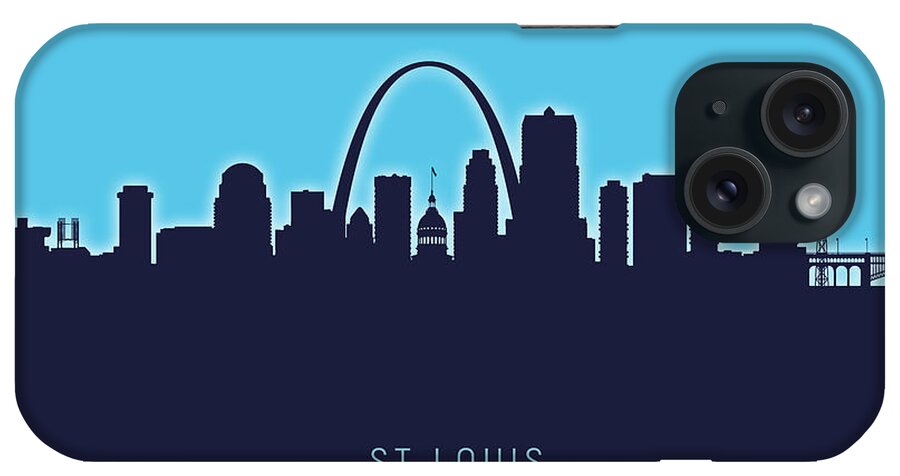 St Louis iPhone Case featuring the digital art St Louis Missouri Skyline #30 by Michael Tompsett