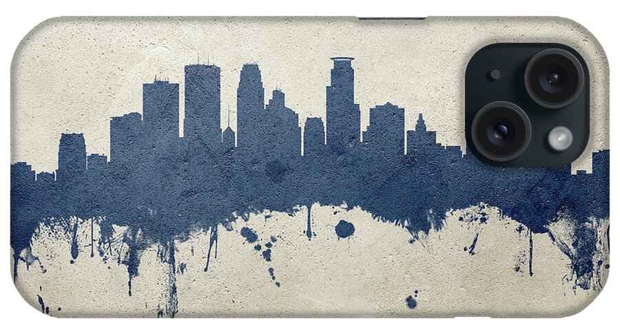 Minneapolis iPhone Case featuring the digital art Minneapolis Minnesota Skyline #31 by Michael Tompsett