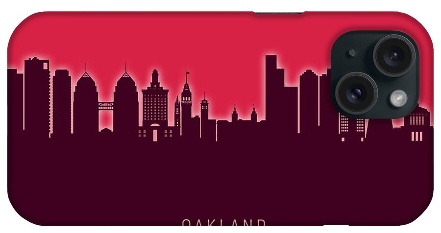 Oakland iPhone Case featuring the digital art Oakland California Skyline #31 by Michael Tompsett