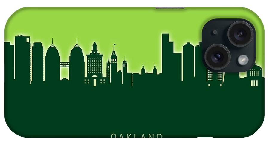 Oakland iPhone Case featuring the digital art Oakland California Skyline #32 by Michael Tompsett