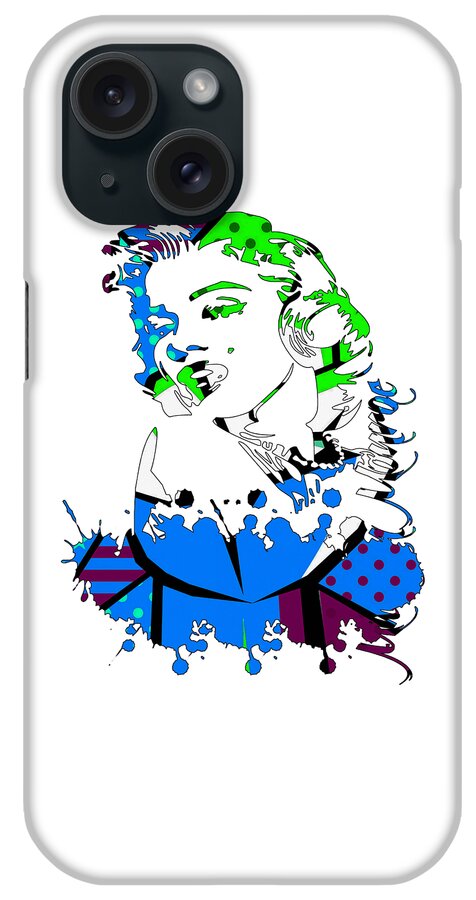 Pop Art Paintings Mixed Media Mixed Media iPhone Case featuring the mixed media Marilyn Monroe #33 by Marvin Blaine