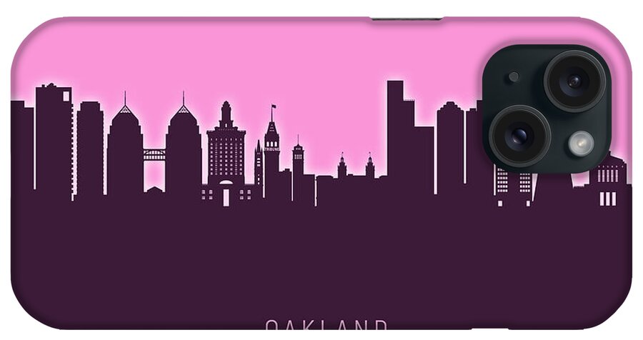 Oakland iPhone Case featuring the digital art Oakland California Skyline #34 by Michael Tompsett