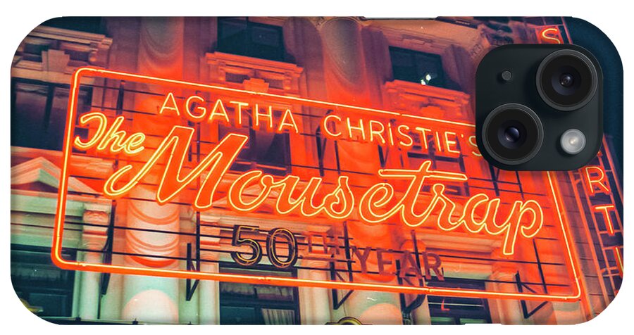 London iPhone Case featuring the photograph 35mm Film image of Agatha Christie's The Mousetrap by Matthew Bamberg