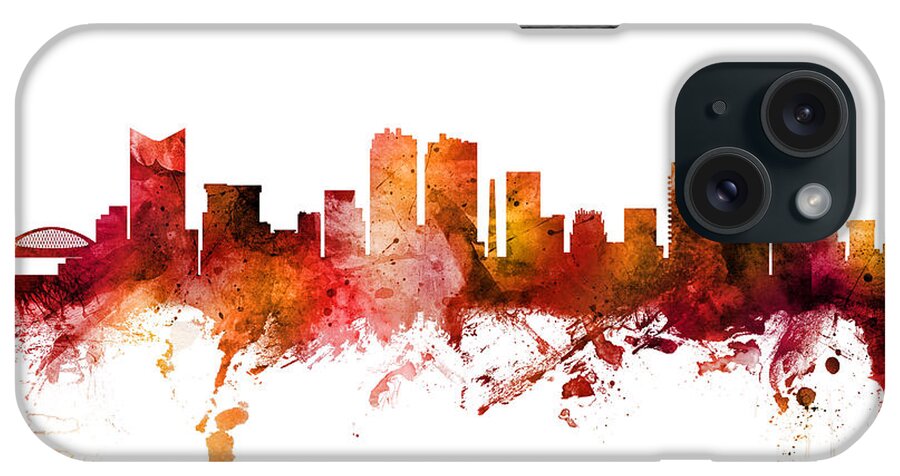 Fort Worth iPhone Case featuring the digital art Fort Worth Texas Skyline #36 by Michael Tompsett