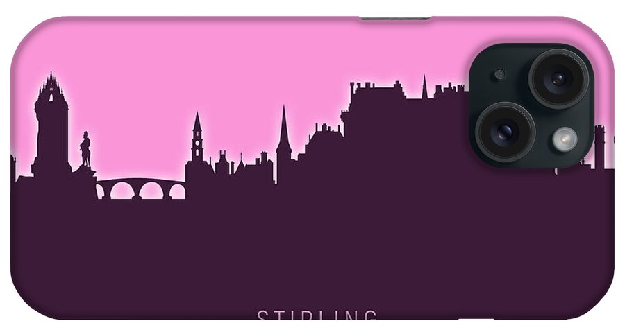 Stirling iPhone Case featuring the digital art Stirling Scotland Skyline #36 by Michael Tompsett