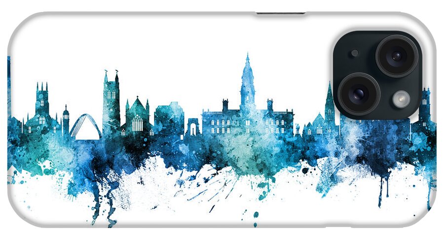 Bolton iPhone Case featuring the digital art Bolton England Skyline #4 by Michael Tompsett