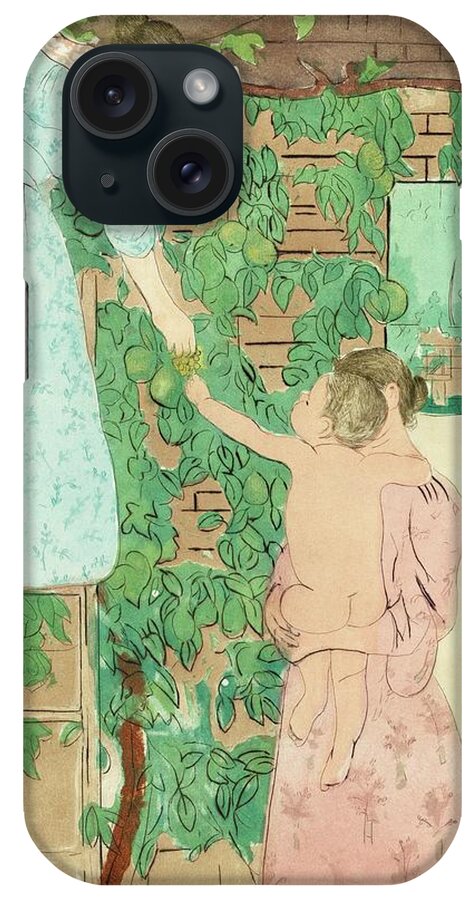 Figurative iPhone Case featuring the painting Gathering Fruit #5 by Mary Cassatt
