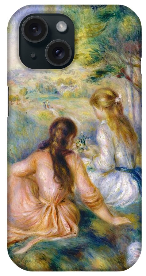 In The Meadow iPhone Case featuring the painting In the Meadow #4 by Pierre-Auguste Renoir
