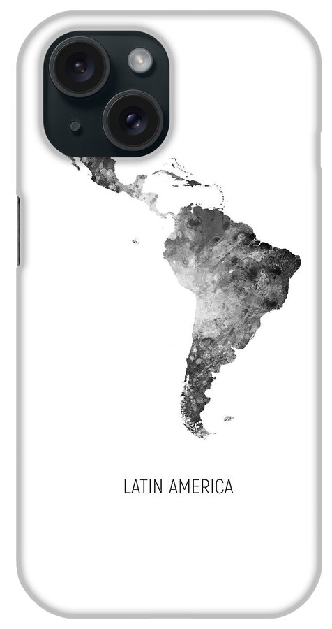 Latin America iPhone Case featuring the digital art Latin America Watercolor Map #4 by Michael Tompsett