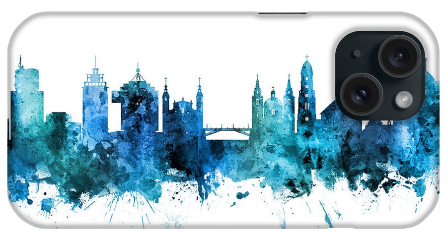 Ljubljana iPhone Case featuring the digital art Ljubljana Slovenia Skyline #4 by Michael Tompsett