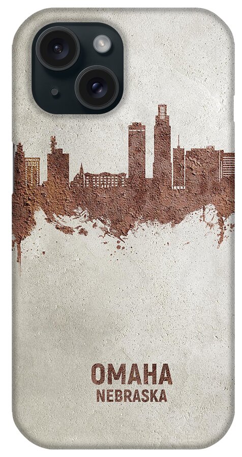 Omaha iPhone Case featuring the digital art Omaha Nebraska Skyline #4 by Michael Tompsett