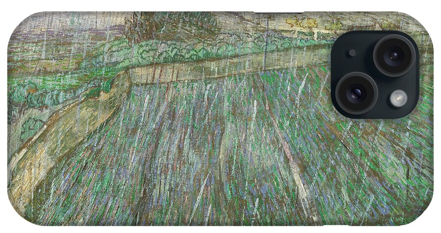 European iPhone Case featuring the painting Rain #5 by Vincent van Gogh