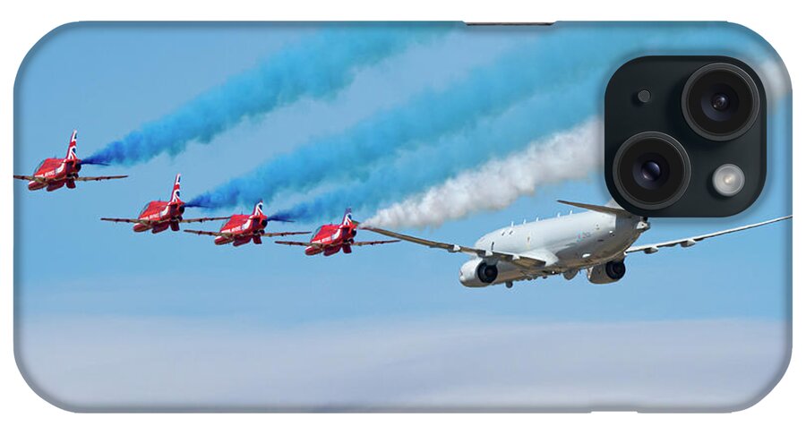 P 8 Poseidon iPhone Case featuring the photograph Red Arrows and P8 Poseidon #4 by Airpower Art