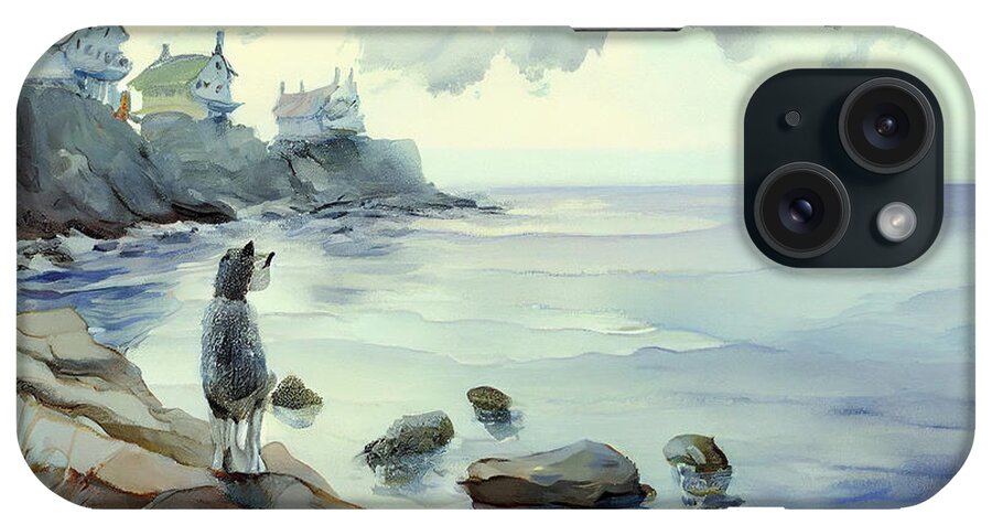 Seascape By Fletcher Hanks By Miro By Matisse Art iPhone Case featuring the digital art seascape by fletcher hanks by miro by matisse by Asar Studios #4 by Celestial Images