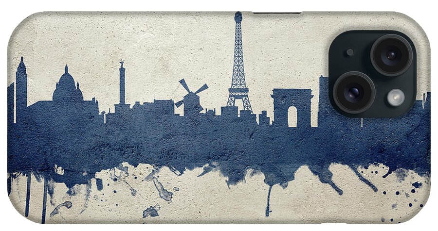 Paris iPhone Case featuring the digital art Paris France Skyline #40 by Michael Tompsett