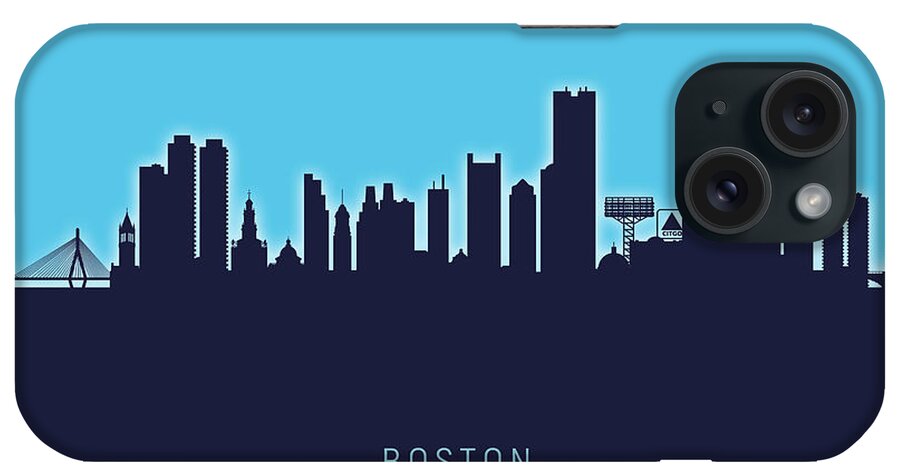Boston iPhone Case featuring the digital art Boston Massachusetts Skyline #48 by Michael Tompsett
