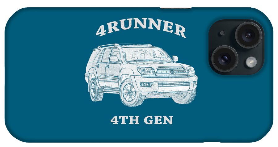 T-shirt; Tee Shirt; Automotive; Toyota; 4runner; 4th Gen; 4th Generation; Suv; Off-road Trucks; Off-road; Overlanding; Trucks iPhone Case featuring the photograph 4Runner 4th Gen - white by Peter Tellone