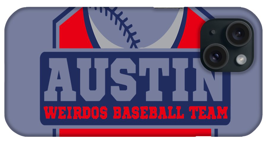 Football iPhone Case featuring the digital art Austin Weirdos Baseball #5 by Rock Star