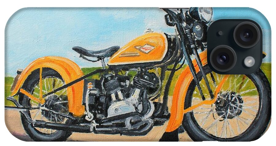 Harley Davidson iPhone Case featuring the painting Harley Davidson #5 by Luke Karcz