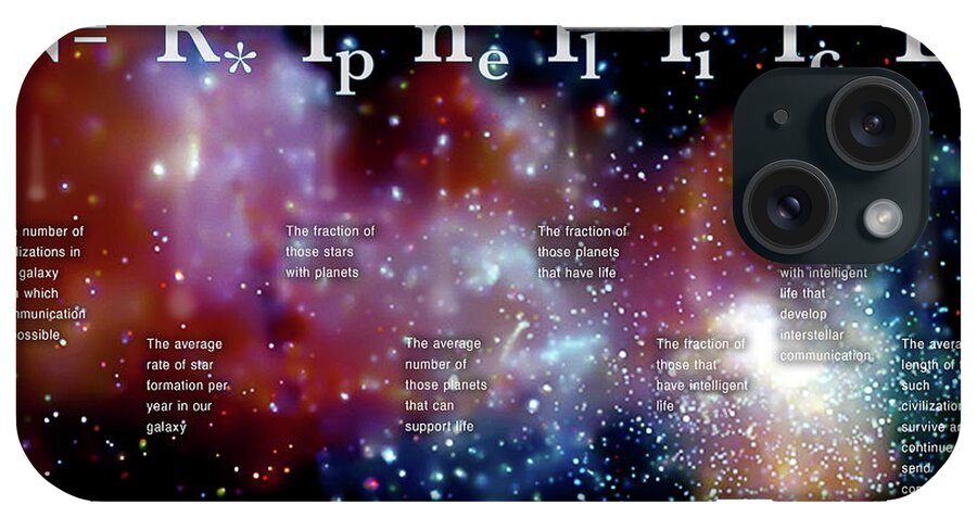 Physics iPhone Case featuring the digital art The Drake Equation #5 by Monica Schroeder