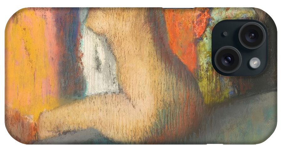 Edgar Degas  iPhone Case featuring the painting After the Bath by Edgar Degas #1 by Mango Art